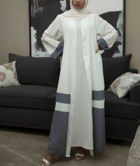 Contrast Panel Open Abaya