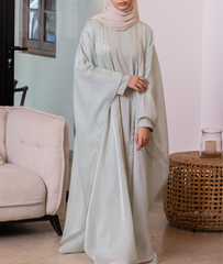 Open Style Abaya With Sequin Border