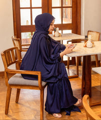 Drape-Sleeve Abaya with Cinched Detail