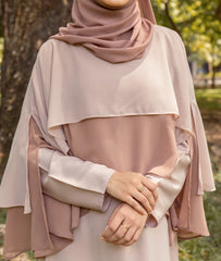 Two-Tone Layered Cape Abaya