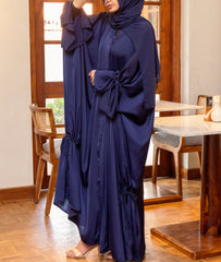 Drape-Sleeve Abaya with Cinched Detail