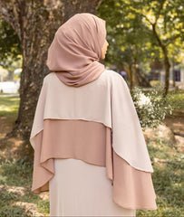 Two-Tone Layered Cape Abaya