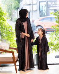 Two-Piece Sheer Floral Overlay Abaya Set